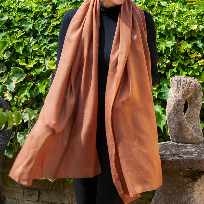 The Spice Palette - Burnished Coriander Cashmere and Silk Wrap
