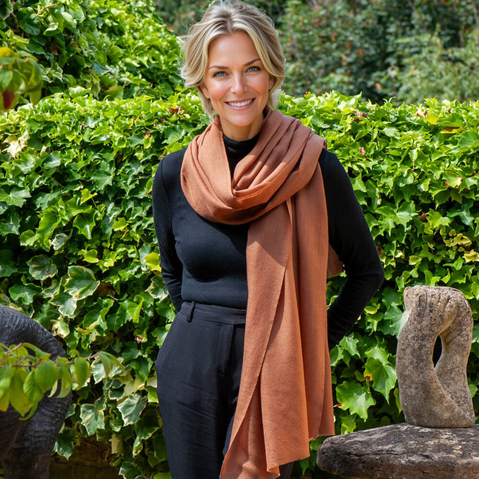 The Spice Palette - Burnished Coriander Cashmere and Silk Wrap