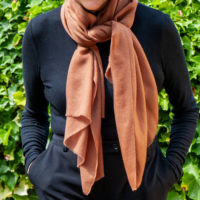 The Spice Palette - Burnished Coriander Cashmere and Silk Wrap