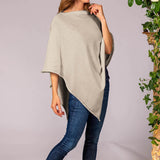 Honey Beige Cotton and Cashmere Poncho