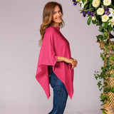 Tickle Me Pink Cotton and Cashmere Poncho