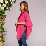 Tickle Me Pink Cotton and Cashmere Poncho