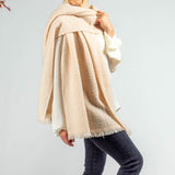 Super Luxe Cornish Cream Basket Weave Cashmere Shawl