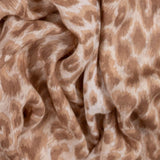 Caramel Leopard Print Cashmere and Silk Scarf