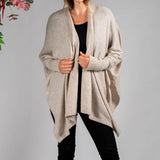 Beige Cashmere Sleeved Cape