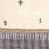 Hand Embroidered Pashmina Cashmere Shawl - Natural & Grey