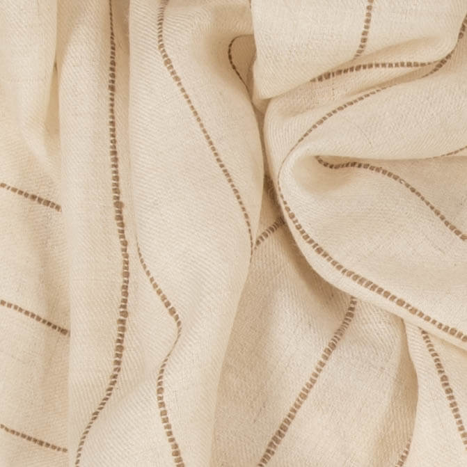 Cream and Taupe Pashmina Cashmere Shawl