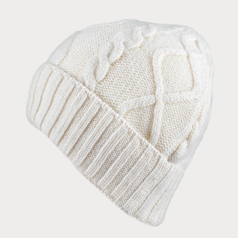 Coconut Cream Waffle Cashmere Beanie