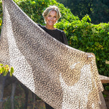 Supersize Dappled Leopard Print Cashmere and Silk Shawl