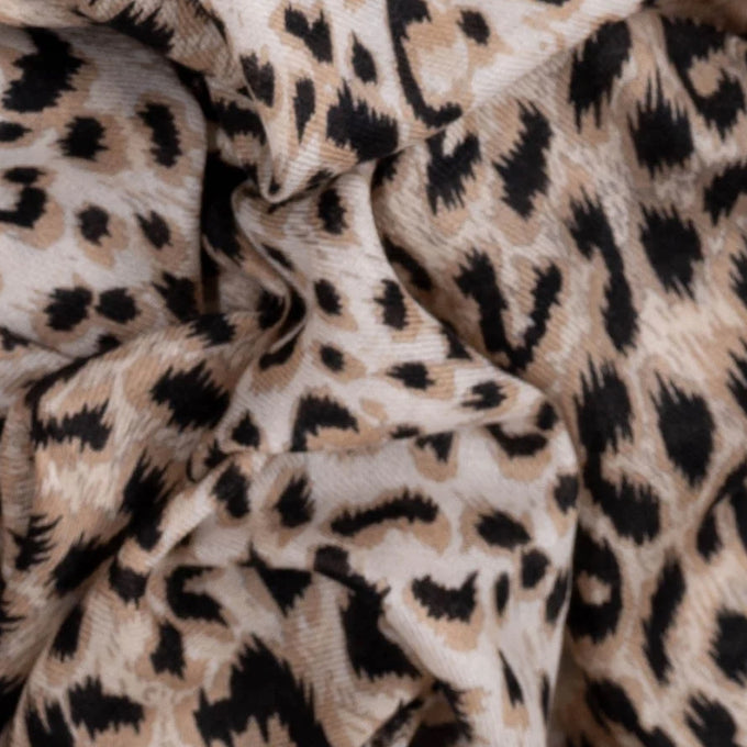 Supersize Dappled Leopard Print Cashmere and Silk Shawl