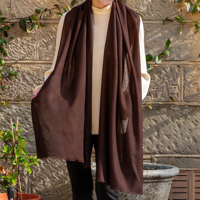 The Earth Tones - Black Walnut Cashmere and Silk Wrap