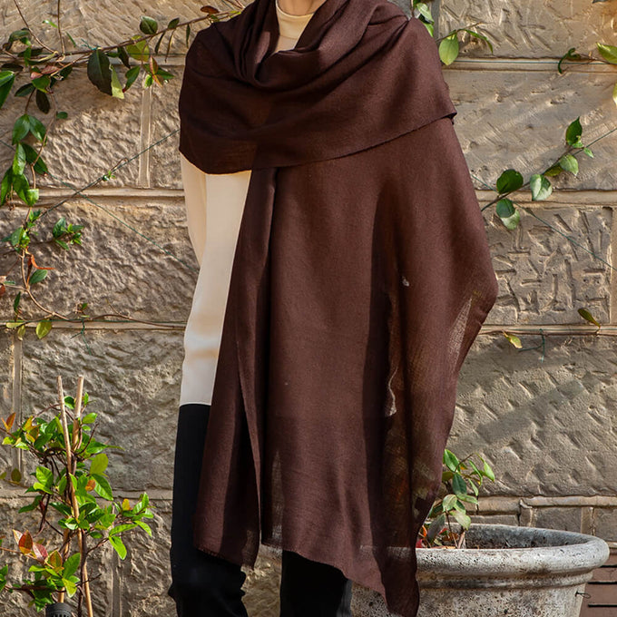 The Earth Tones - Black Walnut Cashmere and Silk Wrap