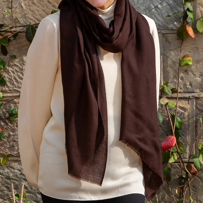 The Earth Tones - Black Walnut Cashmere and Silk Wrap