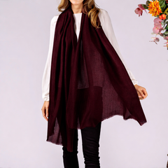 Rich Maroon Cashmere and Silk Wrap