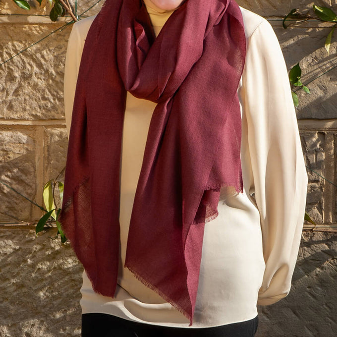 The Earth Tones - Wild Berry Cashmere and Silk Wrap