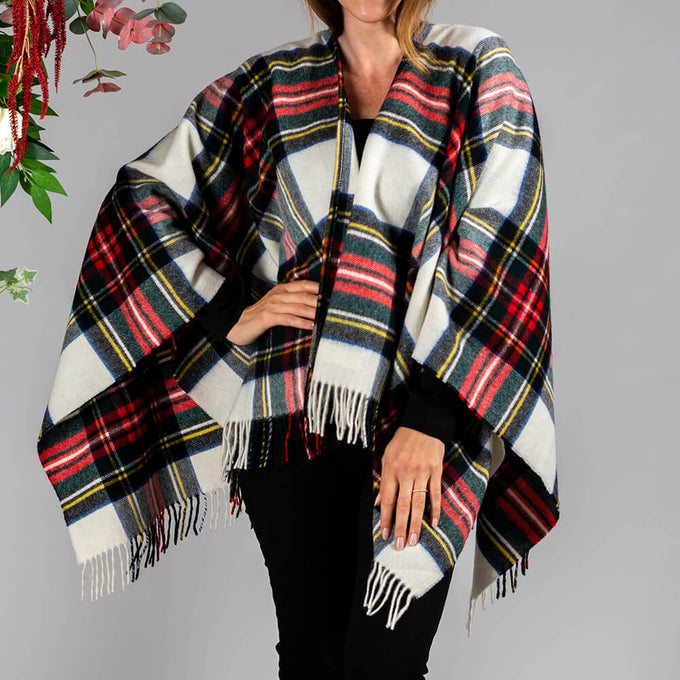 Dress Stewart Tartan Merino Wool Cape