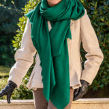 Emerald Green Cashmere and Silk Oversize Wrap