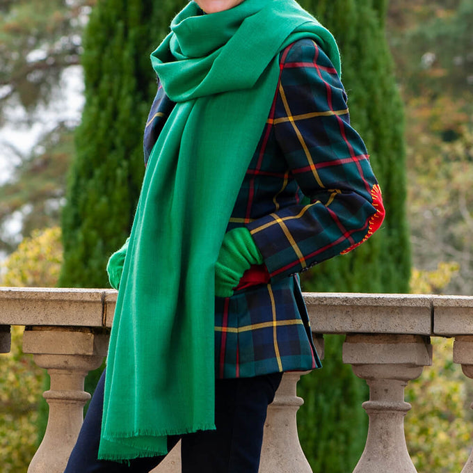 Emerald Green Cashmere and Silk Wrap