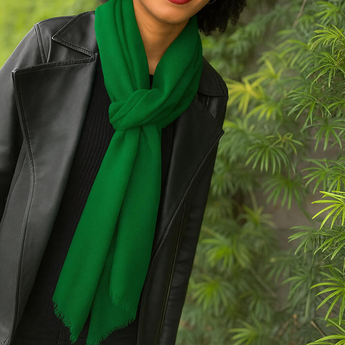 Fern Green Cashmere and Silk Wrap