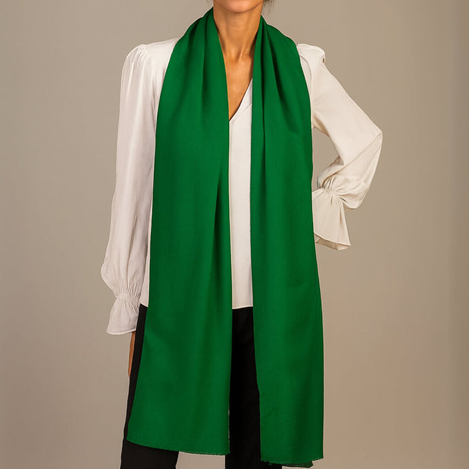 Fern Green Cashmere and Silk Wrap