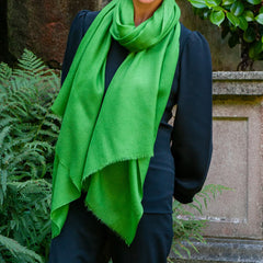 Fern Green Cashmere and Silk Wrap