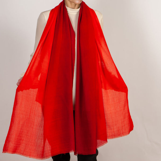 Firebrand Shaded Cashmere and Silk Wrap