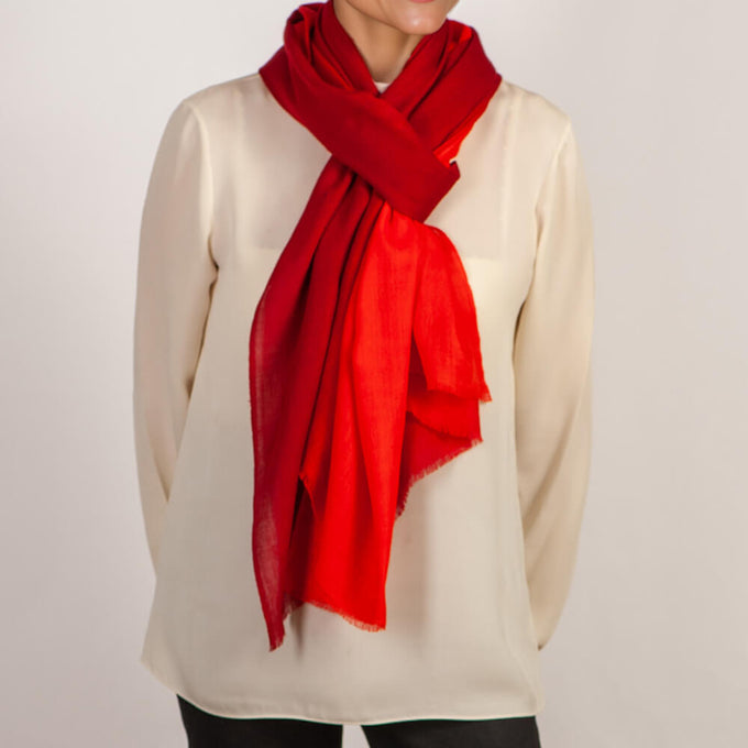 Firebrand Shaded Cashmere and Silk Wrap