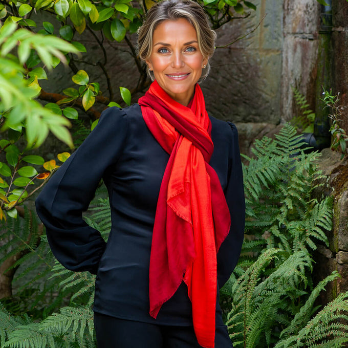 Firebrand Shaded Cashmere and Silk Wrap