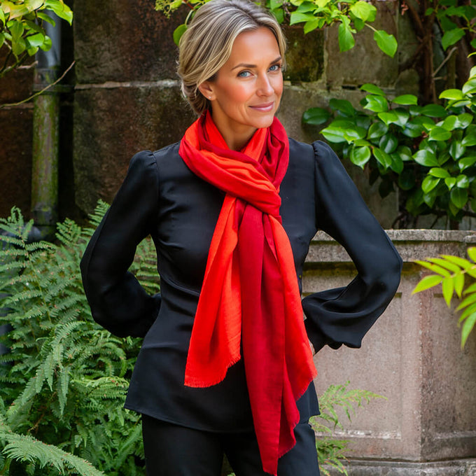 Firebrand Shaded Cashmere and Silk Wrap