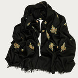 RESERVED: Hand Embroidered Pashmina Cashmere Shawl - Floral Paisley