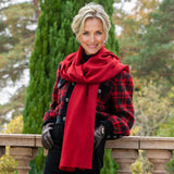 Garnet Red Cashmere and Silk Wrap