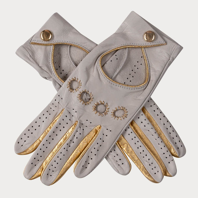 Supersoft Cream and Gold Nappa Leather Driving Gloves