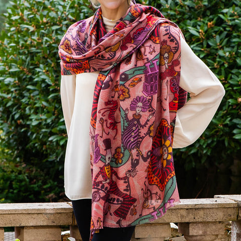 PRE ORDER: The Liberty Grayson Perry Trio - Pink Cashmere and Silk Wrap