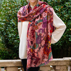 PRE ORDER: The Liberty Grayson Perry Trio - Pink Cashmere and Silk Wrap