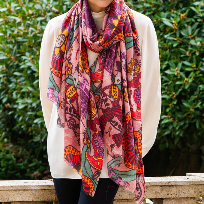 PRE ORDER: The Liberty Grayson Perry Trio - Pink Cashmere and Silk Wrap