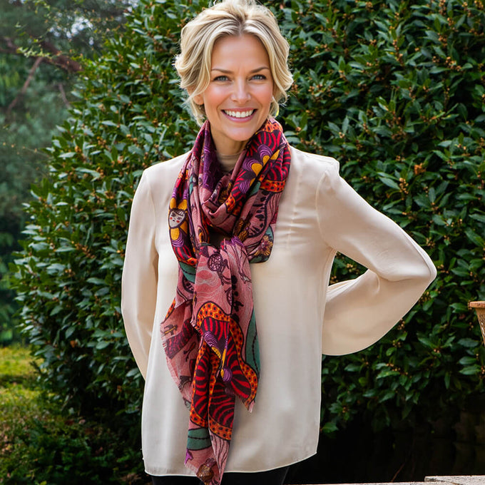 PRE ORDER: The Liberty Grayson Perry Trio - Pink Cashmere and Silk Wrap