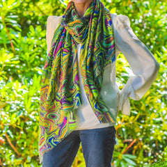 PRE ORDER: The Kaleidoscope Quartet - Green Dream Cashmere and Silk Wrap