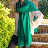 Emerald Green Cashmere and Silk Wrap