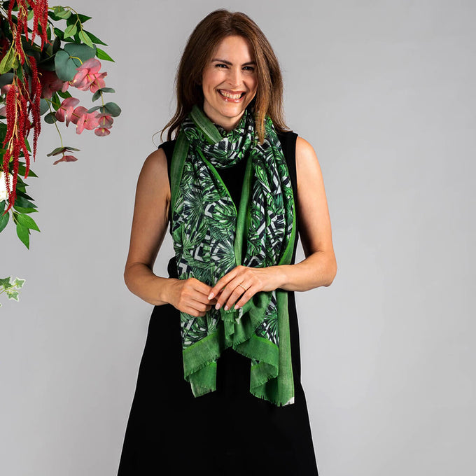The ‘Unexpected’ Trilogy - Green Fern Cashmere and Silk Wrap