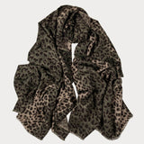 Camouflage Green Leopard Print Pashmina Cashmere Shawl