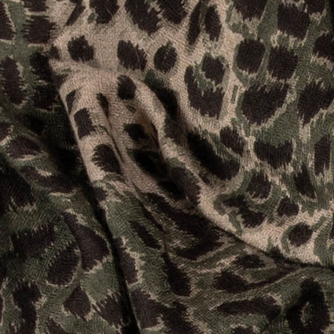 Camouflage Green Leopard Print Pashmina Cashmere Shawl