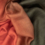 Burnt Orange to Olive Shaded Cashmere and Silk Wrap