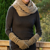 Double Size Olive Green Italian Cashmere Snood