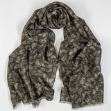 Tropea Olive Paisley Wool Scarf