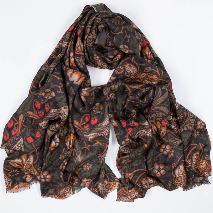 PRE ORDER: The Liberty ‘Strawberry Thief’ Quartet - Green Cashmere and Silk Wrap