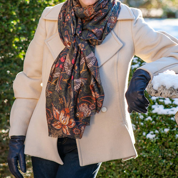 PRE ORDER: The Liberty ‘Strawberry Thief’ Quartet - Green Cashmere and Silk Wrap