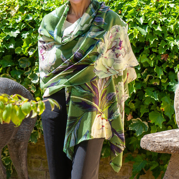 PRE ORDER - The Botanical Quartet - The Peony Cashmere and Silk Wrap