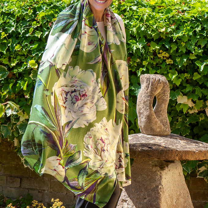 PRE ORDER - The Botanical Quartet - The Peony Cashmere and Silk Wrap