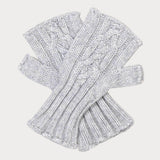 Grey Cable Knit Cashmere Mittens