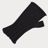 Black Cable Knit Cashmere Mittens